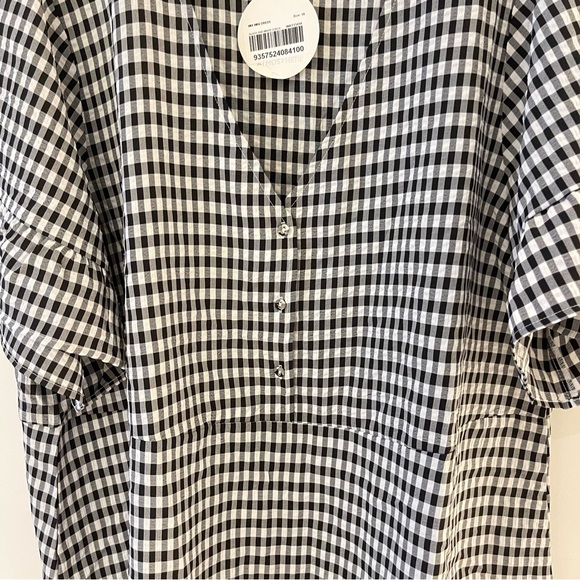 Gingham dress with ruffled hem and sleeves - Picture 4 of 6